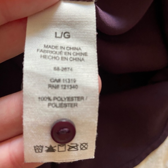 Garage - Plum Sheer Button Down Blouse - Picture 6 of 12